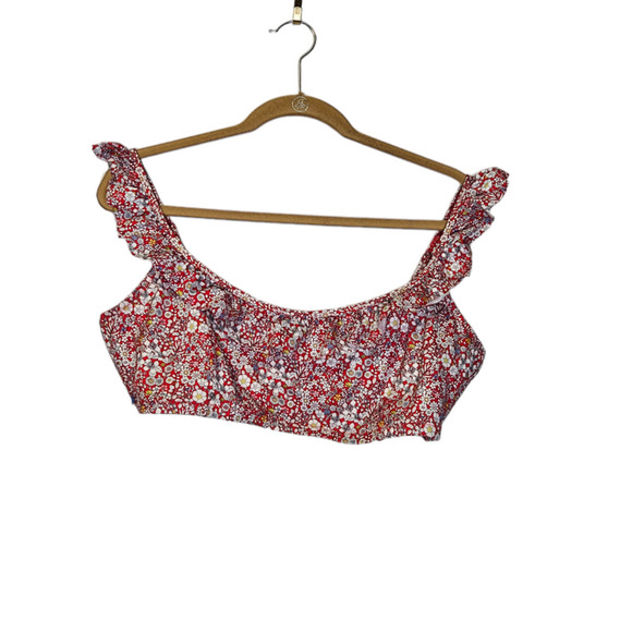 NEW J.Crew XXL Liberty of London June's Meadow Cherry Print Swimsuit Top Bikini - Picture 1 of 5